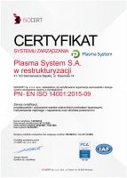 Certyfikat ISOCERT PN-EN ISO 14001:2015 NOWY